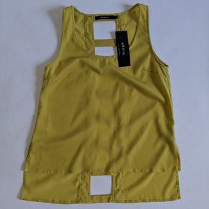 Ark & Co. Chartreuse Ladder Back Tank Spring Cute Size Small NWT
